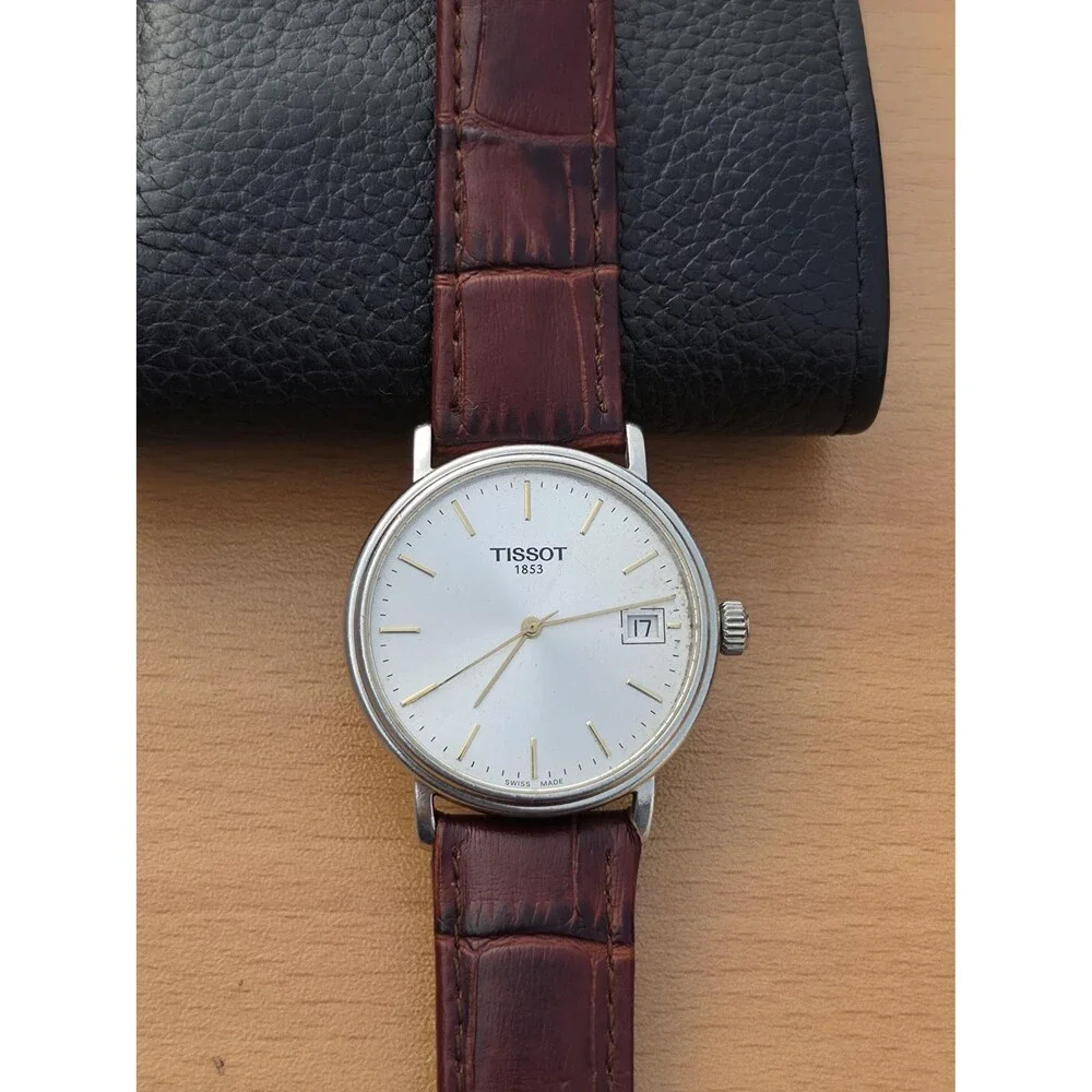 Vintage Tissot T870/970 Silver Quartz Dress Watch Stainless Steel Swiss Made 90s